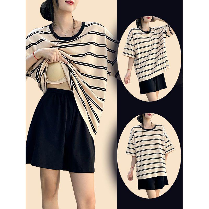 

Женская летняя пижама с короткими рукавами и нагрудными накладками - Мягкая цельная домашняя одежда XL (suggested weight 110-130 jin)