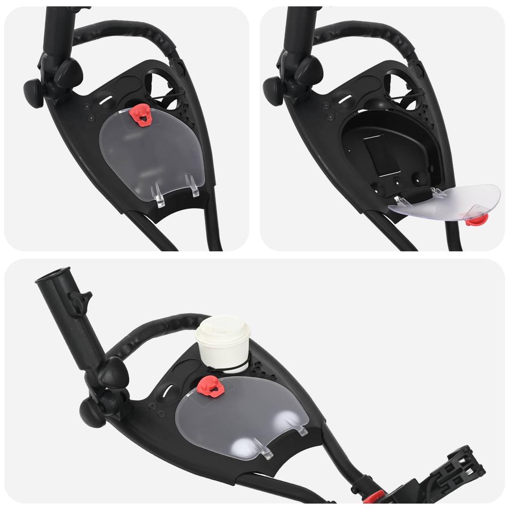 Chariot de golf avec siège Noir Aluminium Pliable