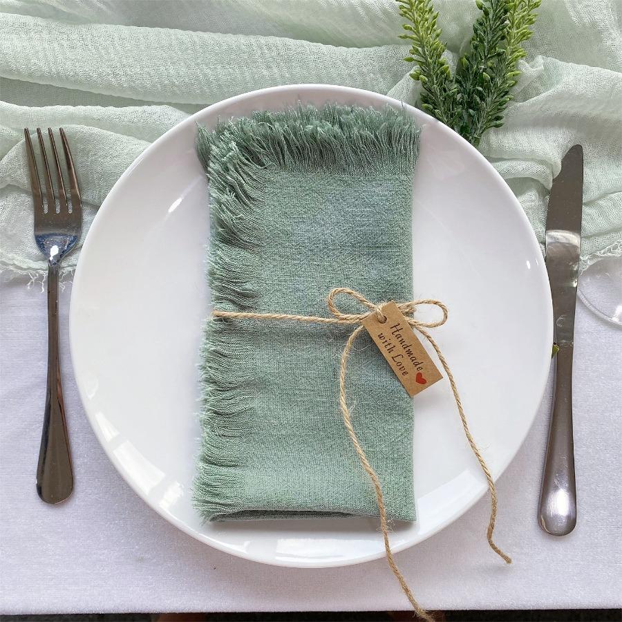 1PC Napkin Burlap Mouth Cloth Cotton Linen Party Holiday Decoration Table Runner Cross Border Factory Wholesale