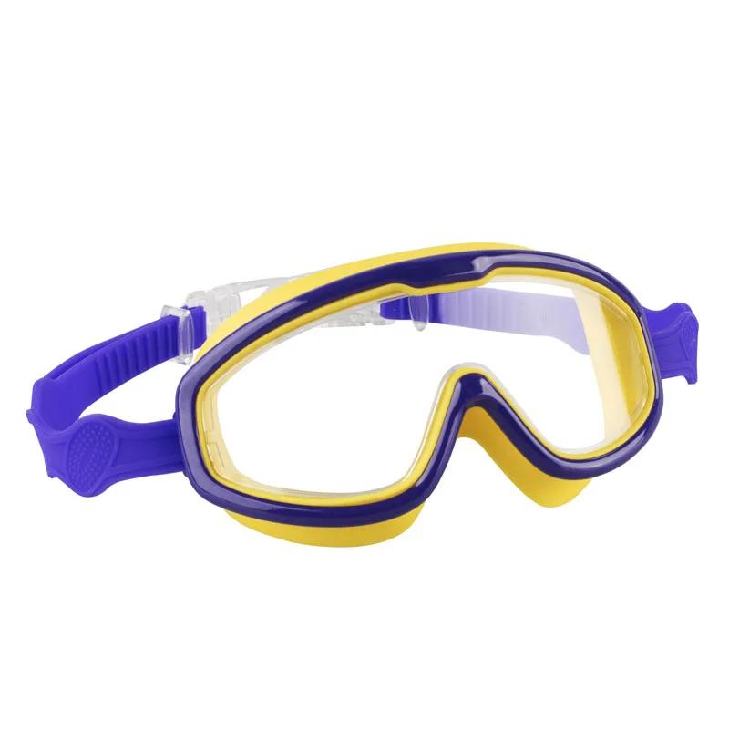 

Очки для плавания на открытом воздухе с большой оправой, водонепроницаемые и для детей, с защитой от запотевания и ультрафиолета, очки для плавания для детей 8-13 лет синий