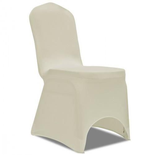 Housse de chaise - Crème - 6 pièces - Extensible - Lavable - Intérieur