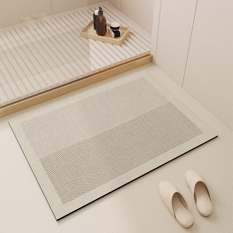 Silica Diatomite Bath Mat Absorbent Fast Drying Non Slip Floor Rug Bathroom Entrance Modern Minimalist