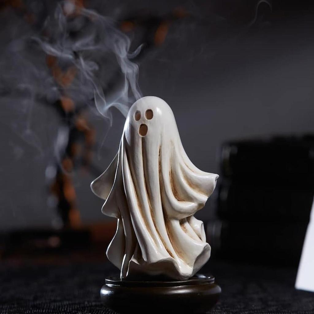 Ghost Incense Burner For Halloween Ghost Incense Holder Ornaments Aromatherapy Furnace Resin Fragrance Stove For Yoga Meditation