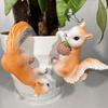 Pack of 2 Cute Squirrels Hanging Figurines Planter Hangers Resins Animal Statues for Indoor and Outdoor Decoration