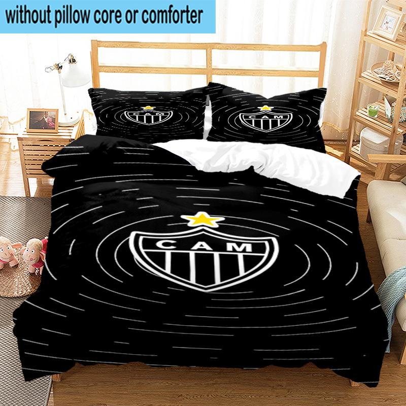 3er Set Bettwäsche Clube Atlético Mineiro Mit Wappen Bettbezug Verschluss Enthält 1 Bettbezug & 2 Kissenbezüge Bettwäsche Sets Heimdekoration Geschenke
