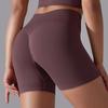 Seamless Solid-color High-waisted Hip-lifting Tight High-elastic Yoga Shorts For Sports, Running, And Fitness, Women's Three-quarter Length Pants