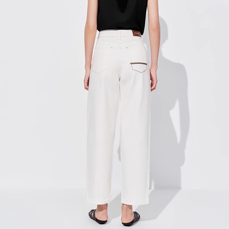 Sweet Basil Women's Natural White Long Jeans