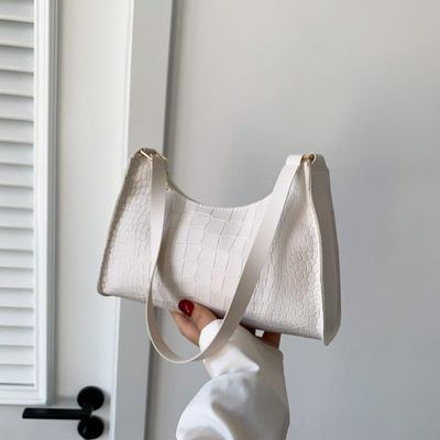 Vintage Alligator Pattern PU Leather Armpit Bag Ladies Shoulder Bags Women Luxury Brand Design Clutch Handbag and Purse