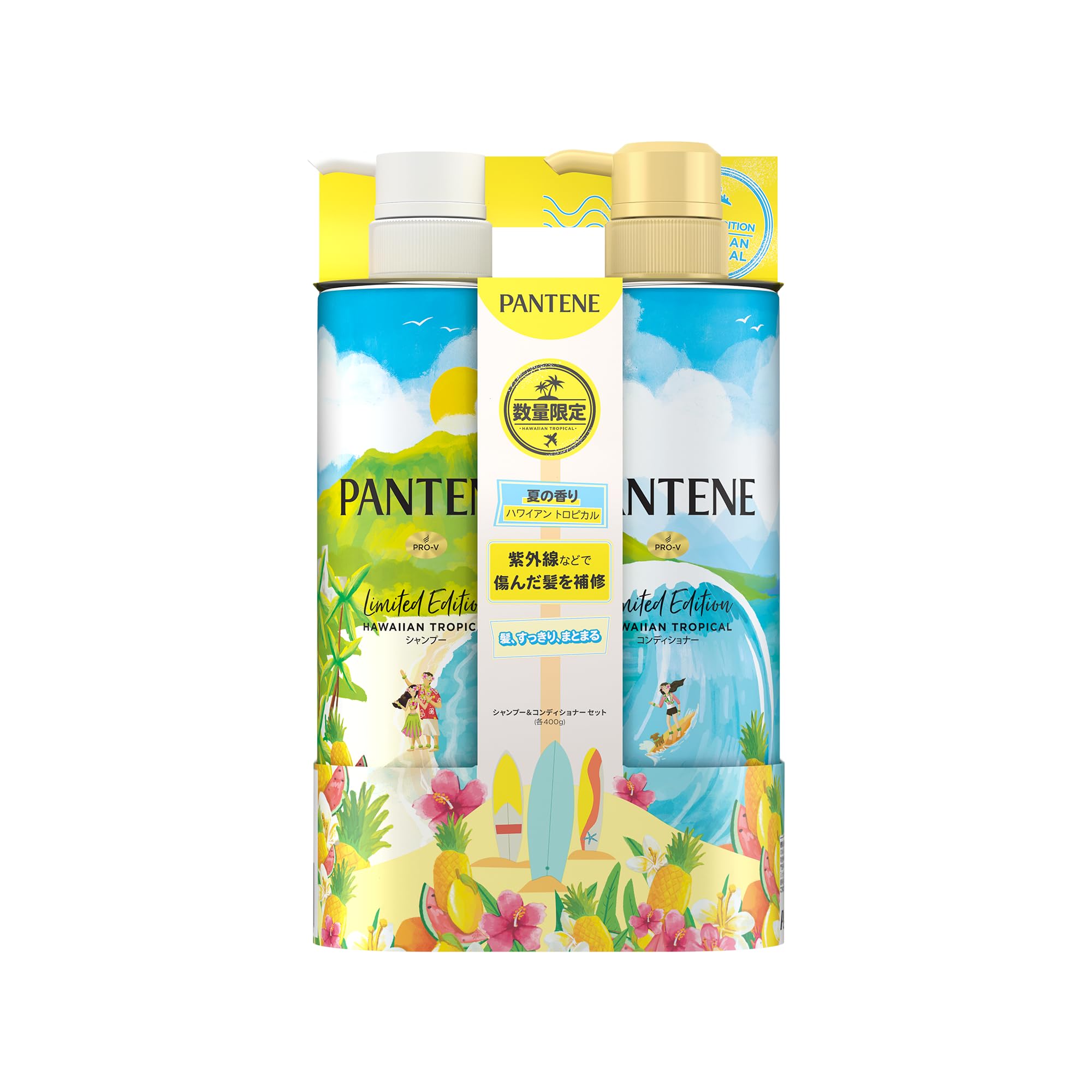 

Набор шампунь и кондиционер Pantene 400г 400г Гавайский тропический лимитированный & + [Летнее издание]