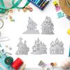 Metall Weihnachtsschloss Stanzformen Stanzschablonen Messerschablone Dekorative Prägung für DIY Scrapbooking Papierrahmen Karte