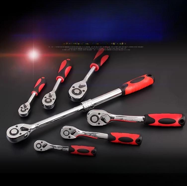 Professional 1/2 Inch Quick Release Ratchet Wrench with Auto Reversible Socket for Mechanics