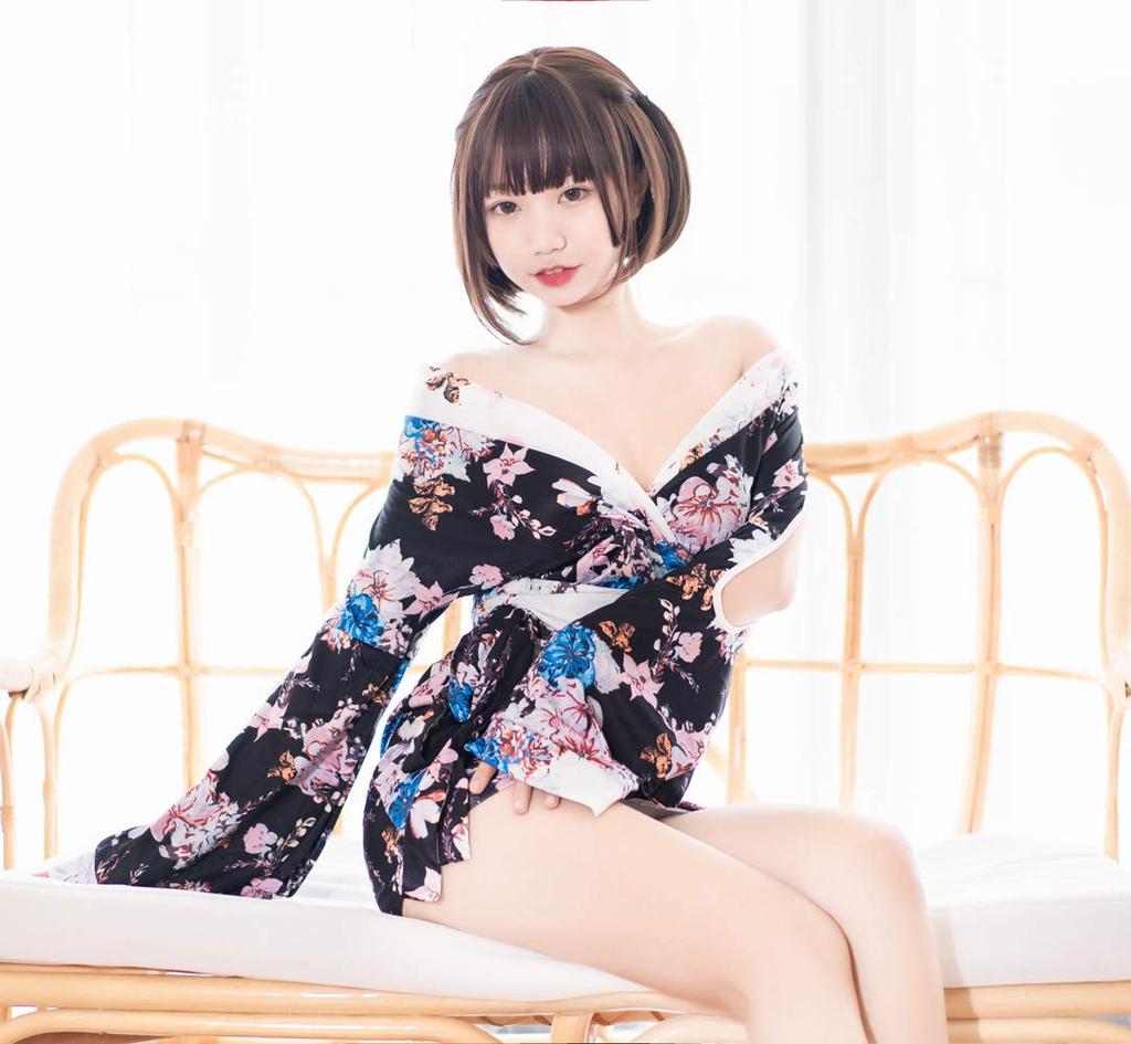 Sexy Cosplay Yukata Oiran Japanese Style Kimono Kimono Seductive Extreme Yamato Nadeshiko Sexy Small Breasts Underwear Cute Lingerie Costume Babydoll