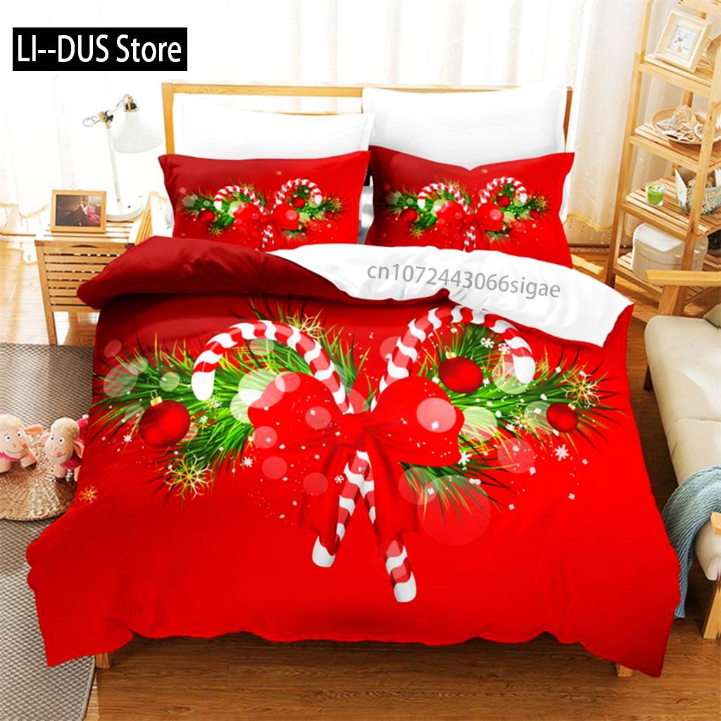 Red Christmas Bedding Set Duvet Cover Set 3d Bedding Digital Printing Queen Size Bedding Set Fashion Design