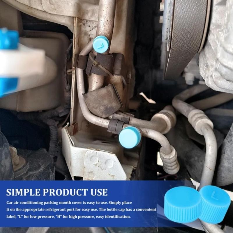 Replacement Valves Caps for Car Air Conditioning Leakproof R134a AC System Charging Port Caps Dust Cover Auto Accessory