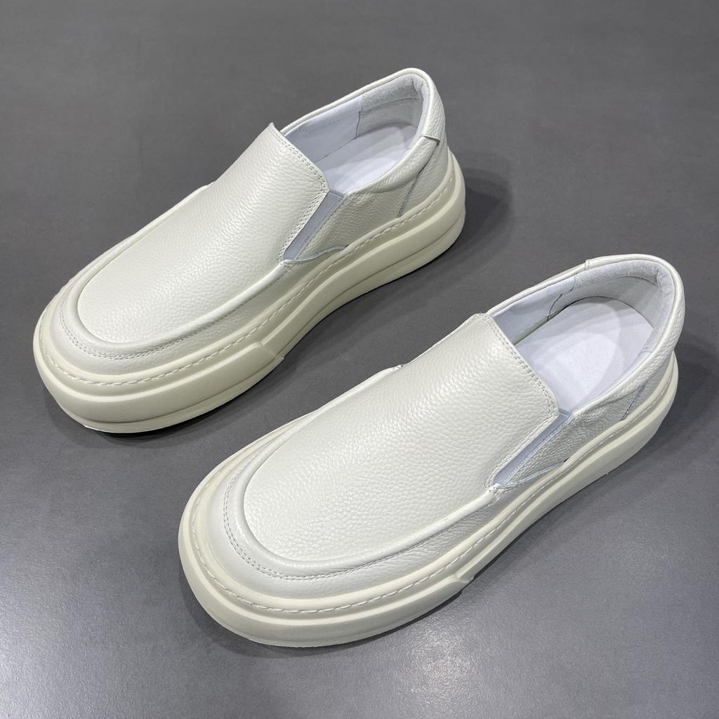 Board shoes men's 2026 spring new platform fashion casual men's shoes leather lazy