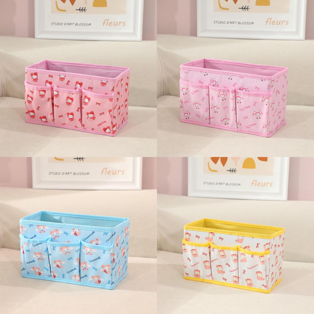Cartoon Kuromi Melody Print Design Fabric Foldable Storage Box With Removable Lid For Living Room And Desk Organization