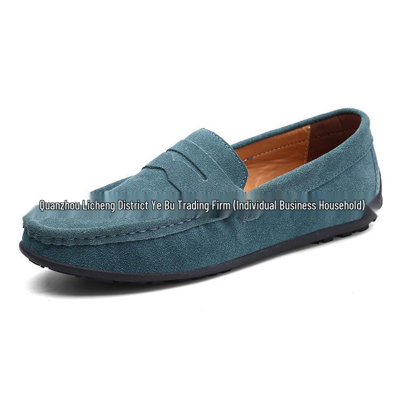 Men's Frosted Leather Slip-on Loafers - Lightweight, Simple, Plus Size, Four Seasons Wear