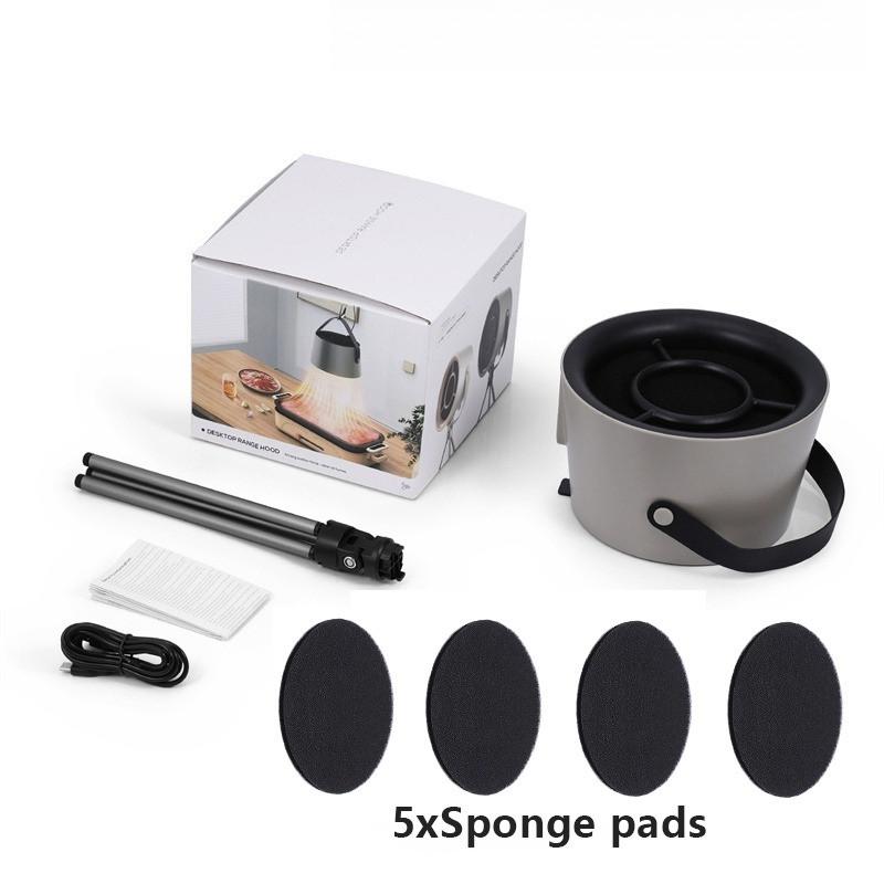 1200Pa Household Small Desktop Exhaust Fan Kitchen BBQ Hot Pot Smoke Exhaust Device Strong Suction Portable Range Hood