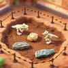 Desktop Decor with Realistic Dinosaur Fossil Miniatures Set of 4 for Unique DIY Projects