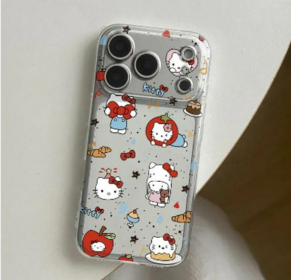 

Full-Screen KT Cat Space Shell for Apple: Transparent, Drop-Proof Case for iPhone 17 Pro Max, 16, 15, 14/13, 12 Pro 17 Pro