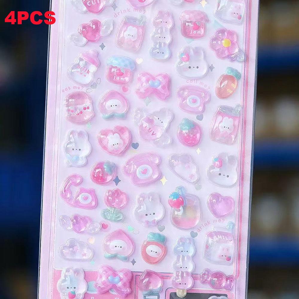 3D Relief Jelly Stickers Cartoon Animal Sticker Scrapbooking Diary Decor Stationery Phone Case Kawaii Stickers DIY Gift