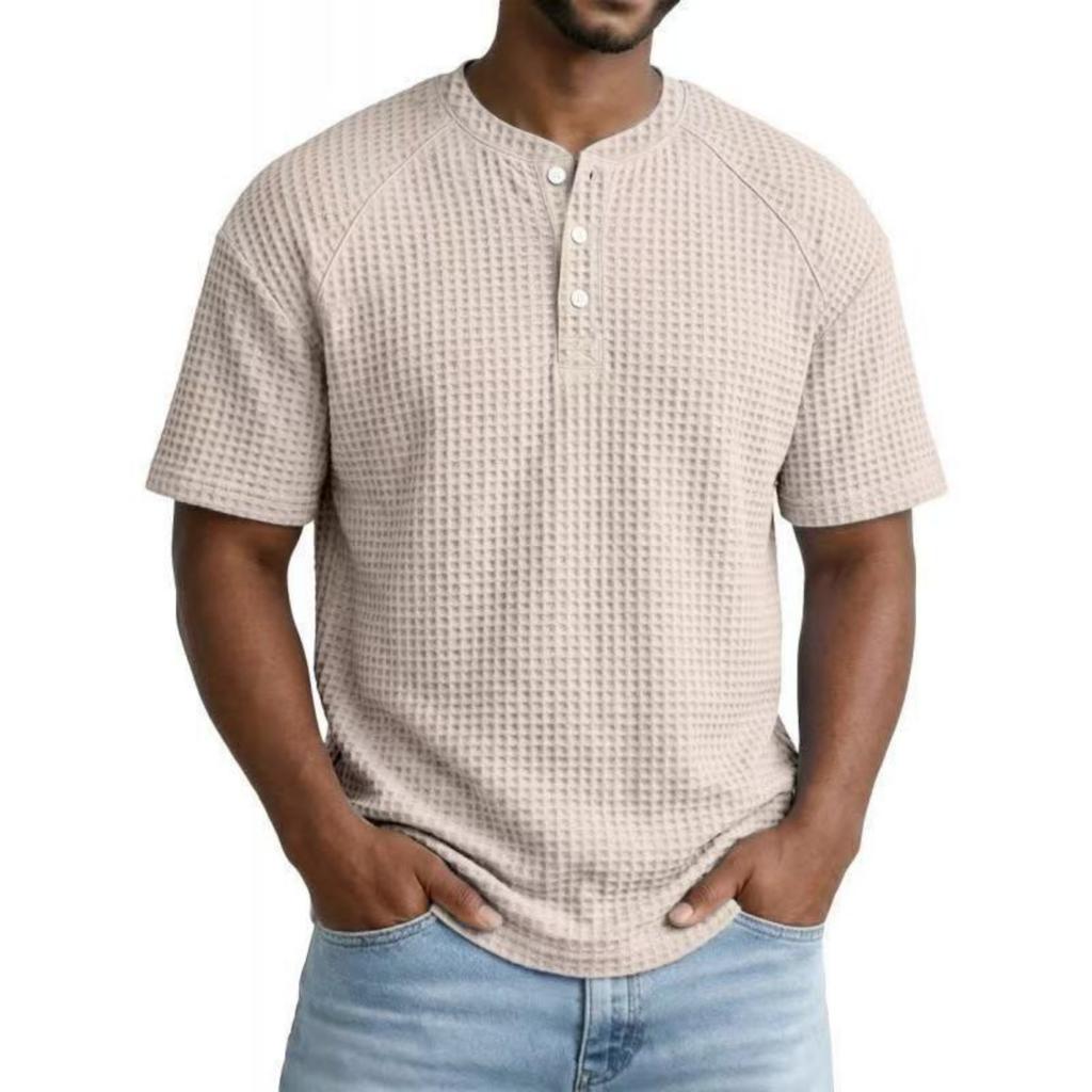 Men's Casual Fashionable Loose And Soft Breathable Short-sleeved Top.