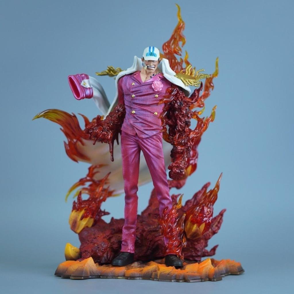 One Piece LZ Akainu Run Fist Figura de Anime Can be Glowing move PVC 11.81Inch/30cm Combat Mode Collect Mode ornament Toys Gift