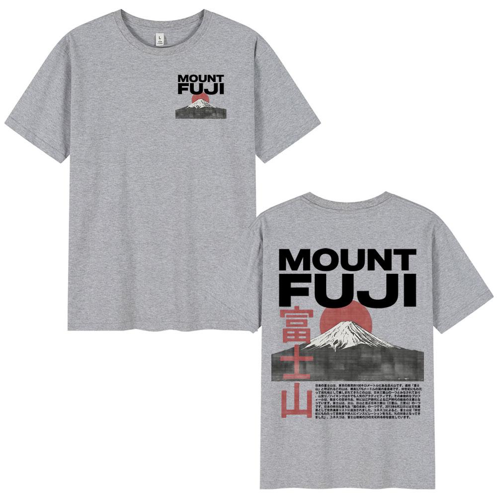 Japanese Style Mount Fuji Cherry Blossoms Print T Shirts Unisex Women Clothing Short Sleeve 100 Cotton Casual Short Sleeve TShirt