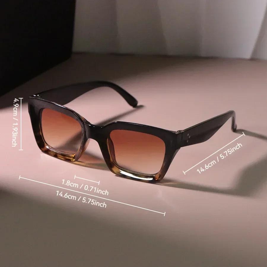 Rectangle Sunglasses Women Fashion Men Square Vintage Stylish Sun Glasses Oversized Ladies Mirror Outdoor Eyewear