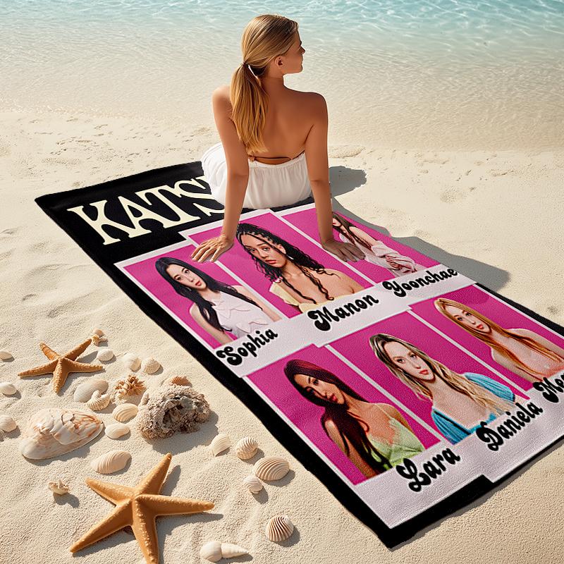Beach Towel with KATSEYE Pattern - soft,absorbent,machine washable Lightweight&Modern,swimming,Travel Essentials
