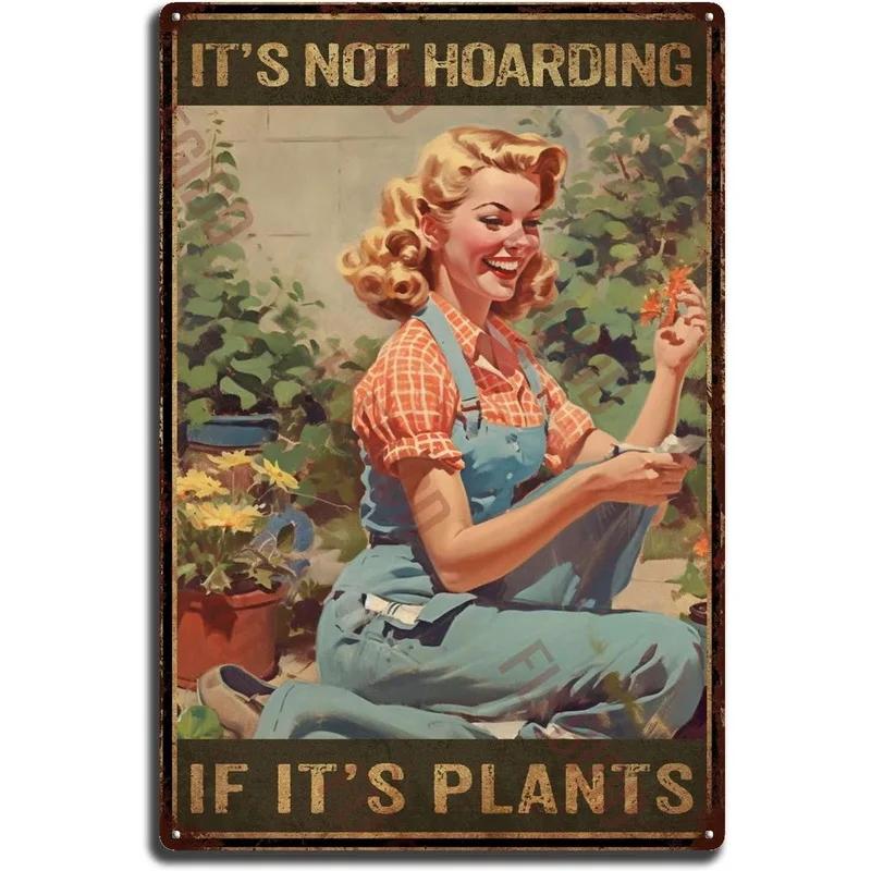 Gardening Because Murder is Wrong Vintage Metal Tin Signs Wall Decor for Home Garden Bars Cafe Clubs Retro Posters Plaque