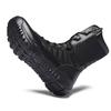 Moda Botas de Tornozelo Masculinas Primavera Verão Táticas Pretas Sapatos Casuais Sólidos Antiderrapantes Masculinos Tênis Casuais