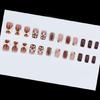 French Style Press On Nail With 3D Floral Leopard Carving ABS Easy Removal For Daily Fashion Professional