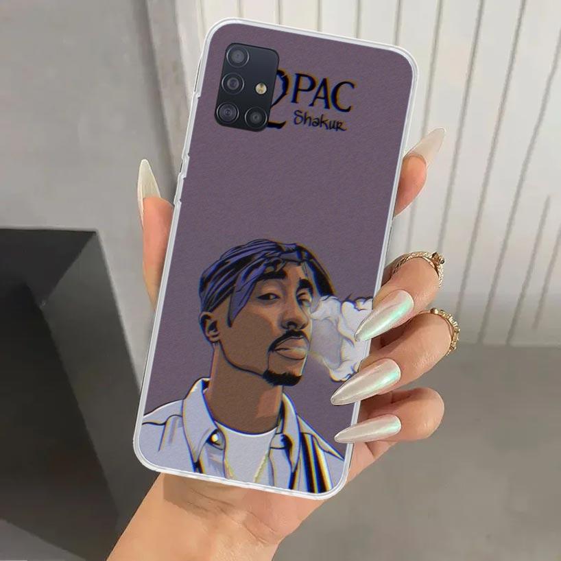 Rapper 2pac Singer Tupac Phone Case for Samsung Galaxy A52 A32 A22 A12 A02S A50S A30S A10S Note 20 Ultra 10 Plus S10 A31 A20 A71
