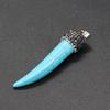 1Pc, Energy Chili Pepper Shape Natural Stone Pendant With Diamonds, Stylish Blue White Turquoise Charms for Jewelry Making DIY Necklace Accessories