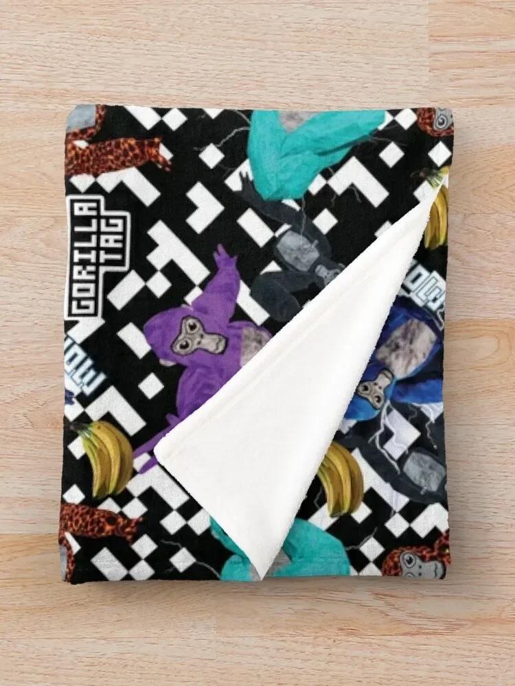 Gorilla Tag VR Gamer Merch Pixel Monke Überwurfdecke Plaid Dekorative Betten Decken