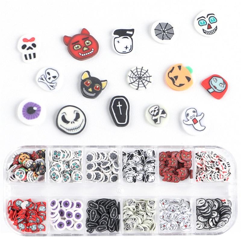 New Halloween nail art accessories ins eyes cross skull pumpkin nail art accessories nail