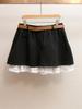 Autumn/Winter French Retro A-Line High-Waist Patchwork Skirt