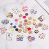 100Pcs Mix 2/4 Hole Circular Dotted Line Wooden Buttons Sewing Scrapbook Clothing Sweaters Handwork Home Diy Accessories Mix001