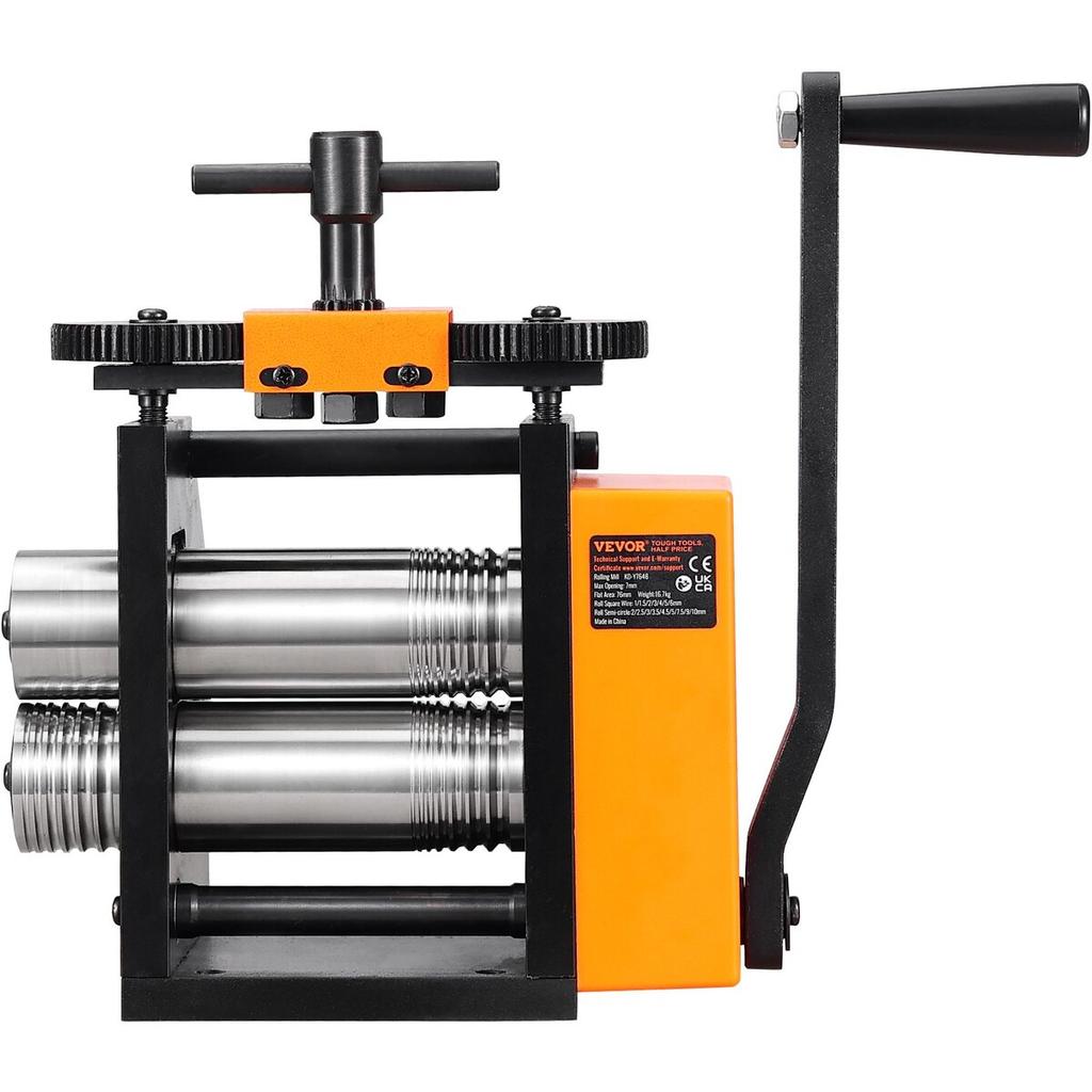 Rolling Mill, 3"/76 Mm Jewelry Rolling Mill Machine, 1: 2 Gear Ratio, 3-in-1 Multi-function Rolling Mill, 0.1-7mm Press Thickness for Metal Jewelry