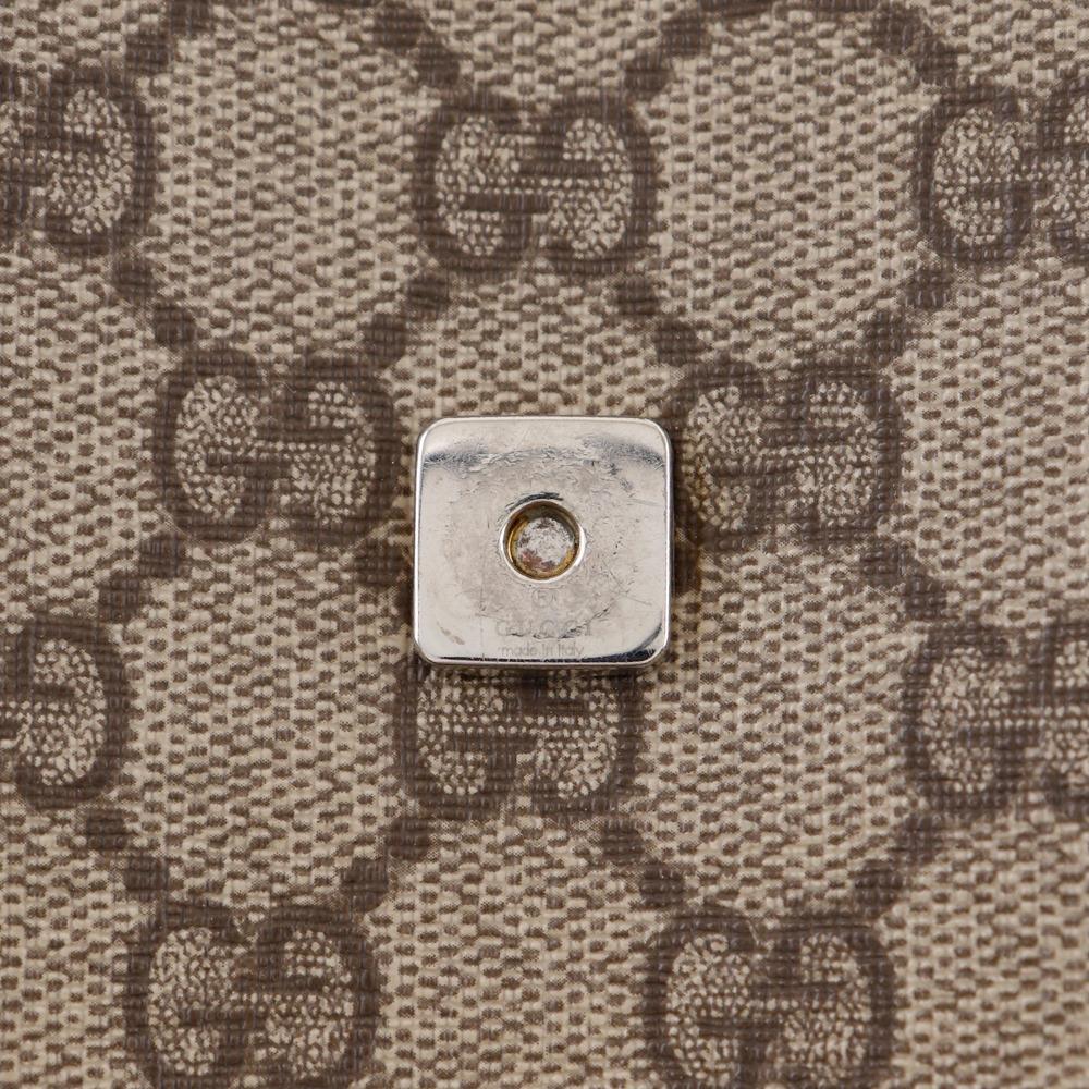 GUCCI Shoulder Bag 223666 beige GG Supreme Canvas unisex Used