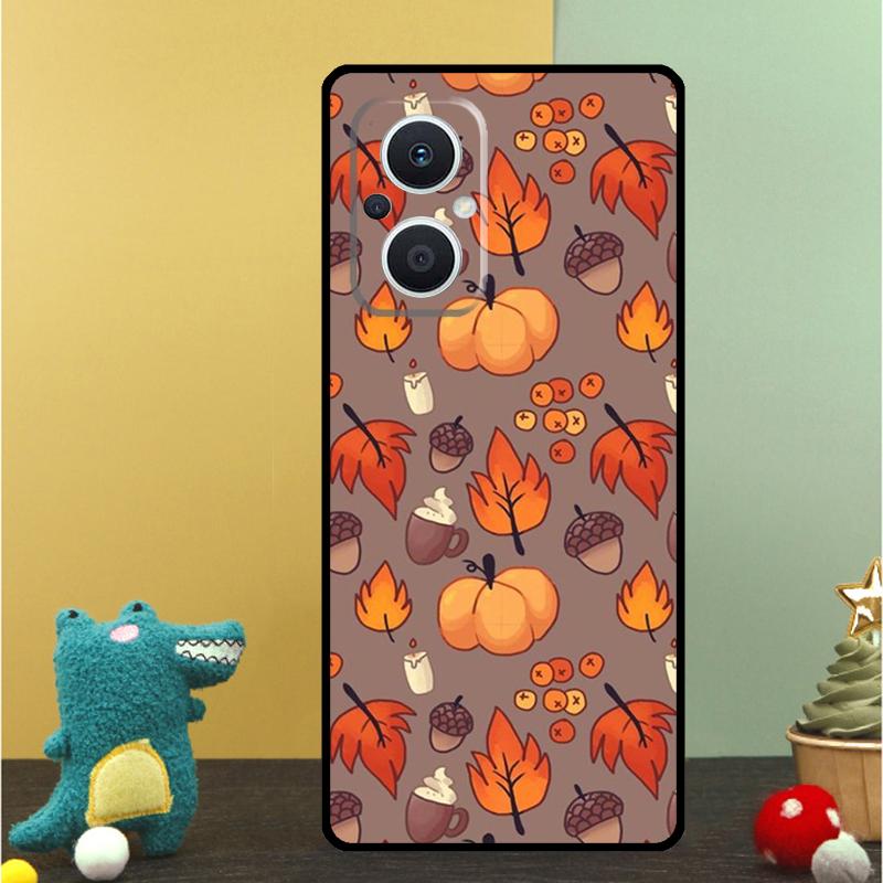 Autumn Leaves Fall Pumpkin Case For OPPO Reno 15 13 10 11 14 Pro 12 F 13F 14F 15F 7 8 Lite OPPO Find X9 X8 X5 Pro Cover