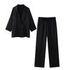 Europäisches und Amerikanisches Damen Freizeit-Blazer und Lange Hosen Set - Knitter-Stil