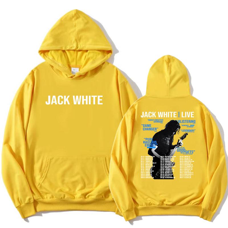 Jack White Tour 2026 Hoodies Langarm Mode Taschen Sweatshirts Locker Lässiges Design Grafikdruck Merch Sudaderas Damen Oberteile