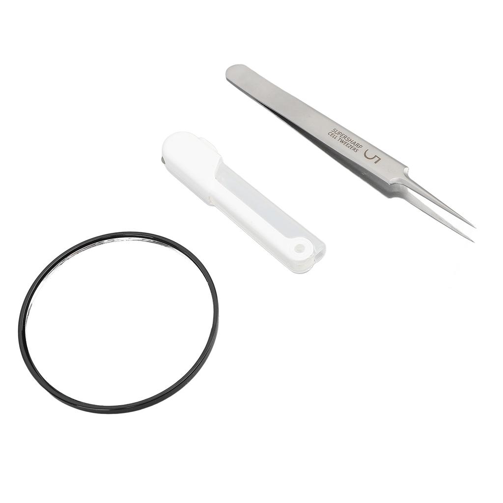 Blackhead Tweezers with LED Light 5X Mirror Pointed Precision Popping Removing Tools Stainless Steel Blackhead