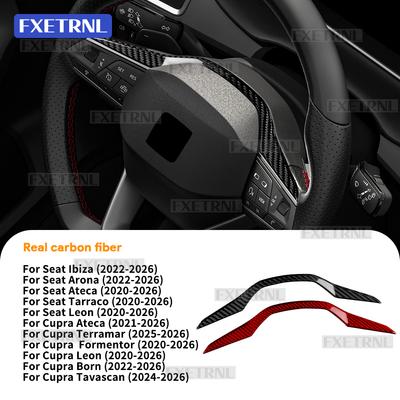 Dry Carbon Fiber Trim For Cupra Formentor/Ateca/Leon/Born/Seat Leon 2020-2026,Ibiza/Arona/Cupra Born 22-26 Steering Wheel Decor