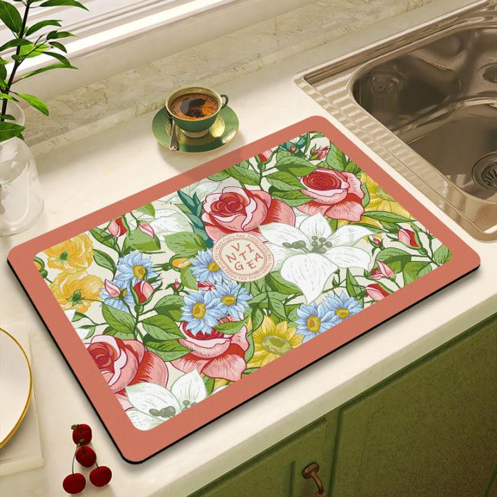 

Retro Luxury Water Absorbing and Anti Slip Coffee Machine Mat 50*60cm [second generation diatom mud]