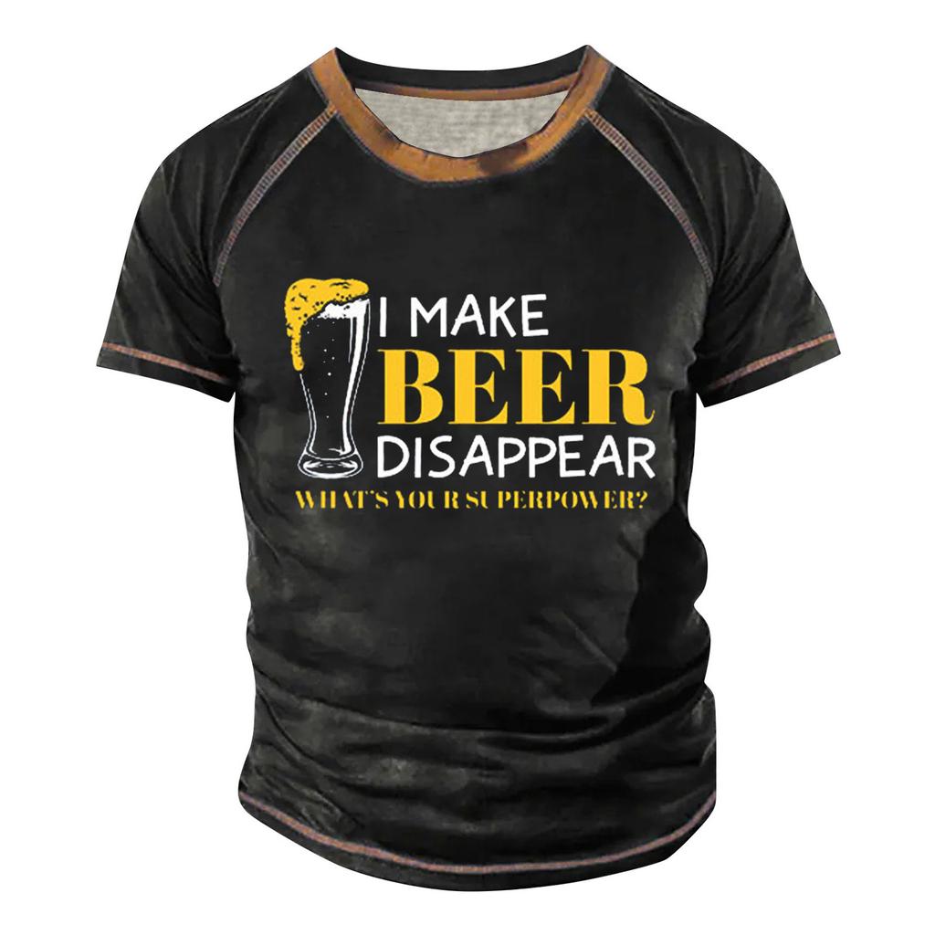 Pánské raglánové tričko s krátkým rukávem a kulatým výstřihem v retro stylu