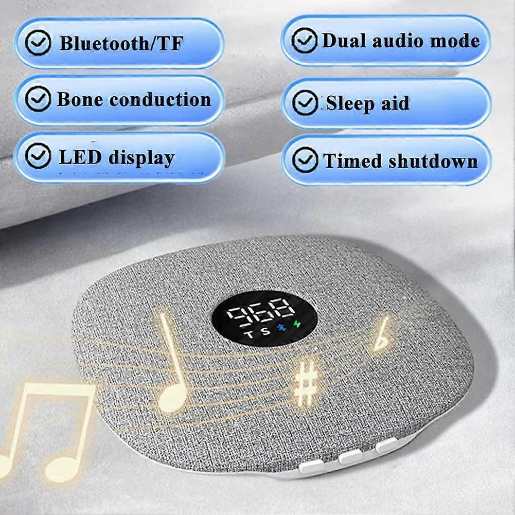 Under Pillow Bone Conduction Bluetooth Speaker Hifi Stereo White Noise Sleep Aid TF Card Music Player Timed Shutdown A