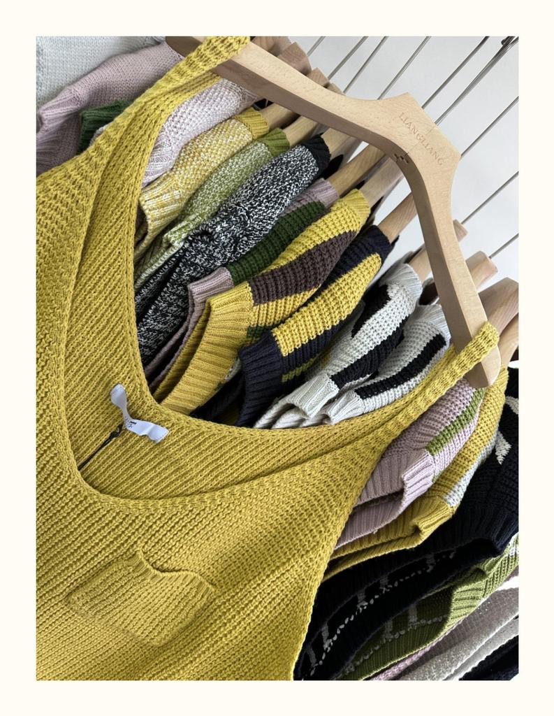 Xiao Wang's Spring Korean Style Plus Size Layered Knit Camisole Vest